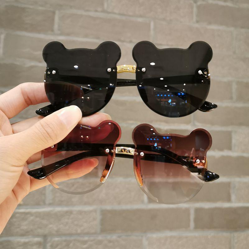 Summer Girl Boys Cute Kids Rimless Sunglasses Animal Cartoon Bear Children Baby Outdoor Sun Glasses Lunette Soleil Enfant