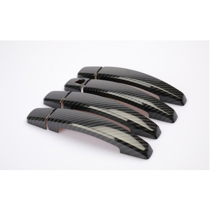 For Opel Corsa D Corsa E 2006 - 2014 Vauxhall Chrome Carbon Fiber Car Door Handle Cover Trim Stickers Styling
