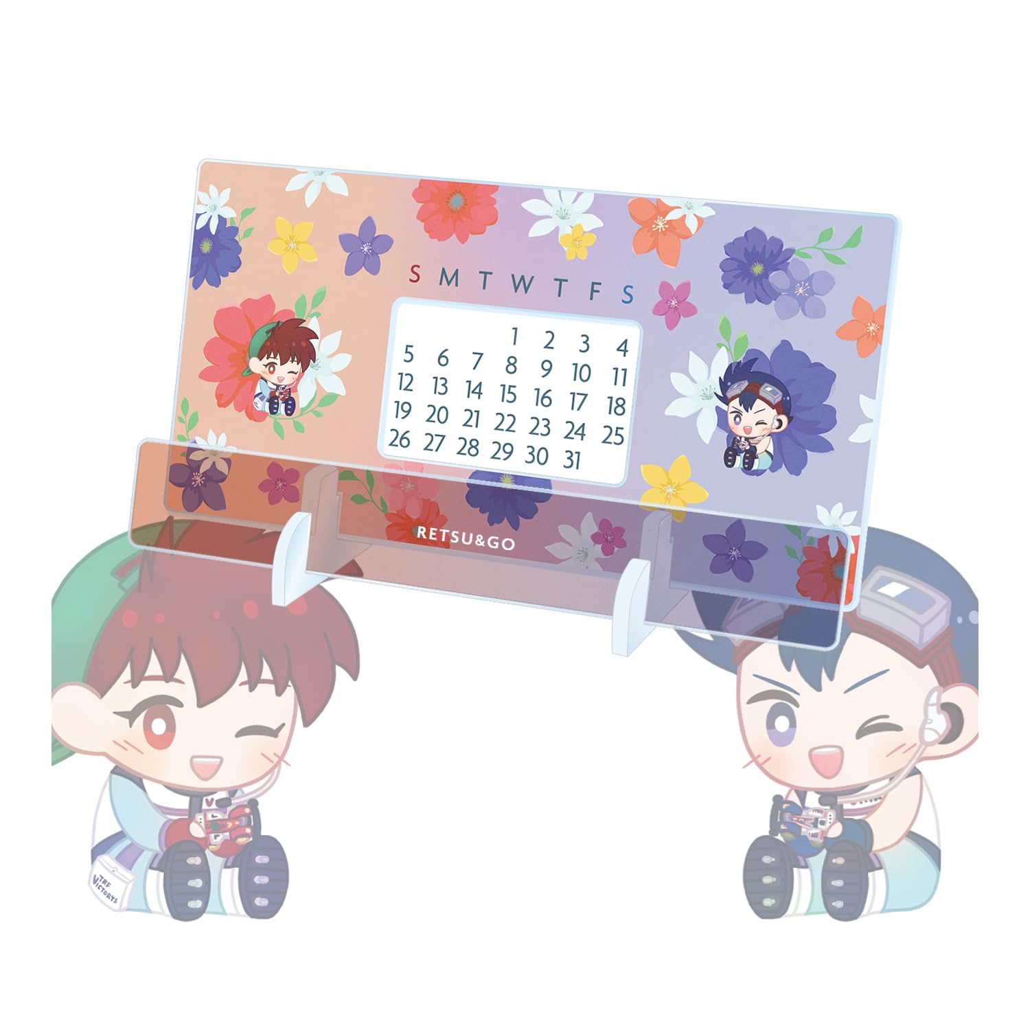 

TV Anime Kyodai Seiba Retsu Seiba Go Botania Desk Acrylic Perpetual Calendar Bakusou Let s & Go!! &