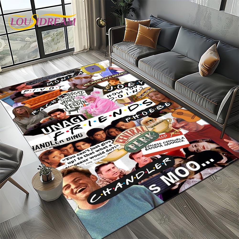 Tappeto Central Perk Friends TV Show per Soggiorno Camera da Letto Casa Decorazione Divano, Tappeto per Area Giochi Bambini Tappetino Antiscivolo Regalo