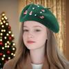 Beret Hat  Vintage Christmas Woolen Painter Hat Soft Warm Hat Christmas Costume Comfortable Holiday Headwear for Cold Weather