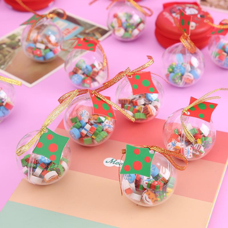 

Cartoon Christmas Eraser Balls - Santa Claus School Supplies for Kids