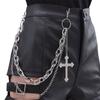 Metallic Hip Hop Double Layer Chain With Cross Pendant For Men And Women