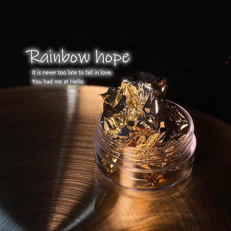 Advanced Color Foil Nail Art Material Highlight Hand Grab Gold Foil Fragments Diy Wear Nail Decorative Accessories