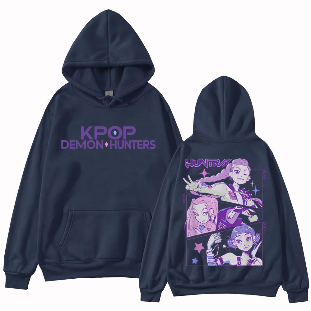 Kpop Demon Hunters 2025 Hot Anime Hoodie Harajuku Hip Hop Pullover Tops Sweatshirt Gift