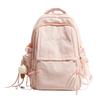 Schoolbag Macaron Fresh Mint Green Letter Embroidered Backpack Middle School Girls Class Travel Lightweight Versatile Backpack