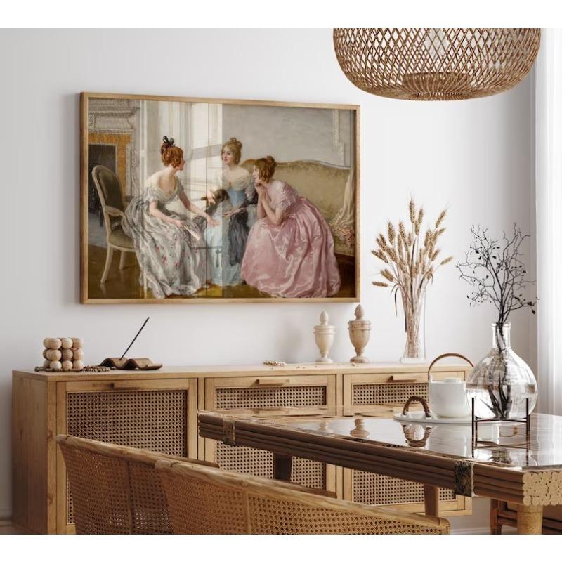 Vintage Elegant Women Portrait Poster Victorian Female Canvas Painting Antique Wall Art Picture for Living Room Home Decor Mural