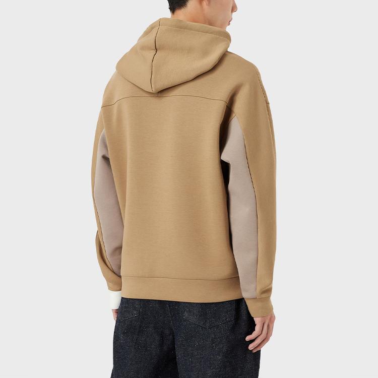 Emporio Armani FW22 Classic Eagle Logo Long Sleeve Hooded Sweatshirt Men Sweatshirt Color-Block 3L1MCA-1JHSZ-F116