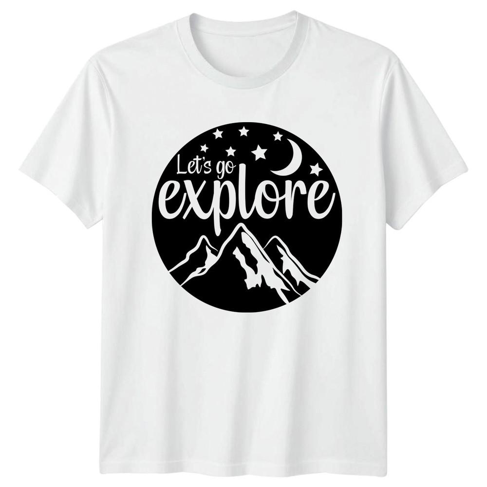 Lets Go Explore TShirt Hiking Adventure Gift For Him And Her S