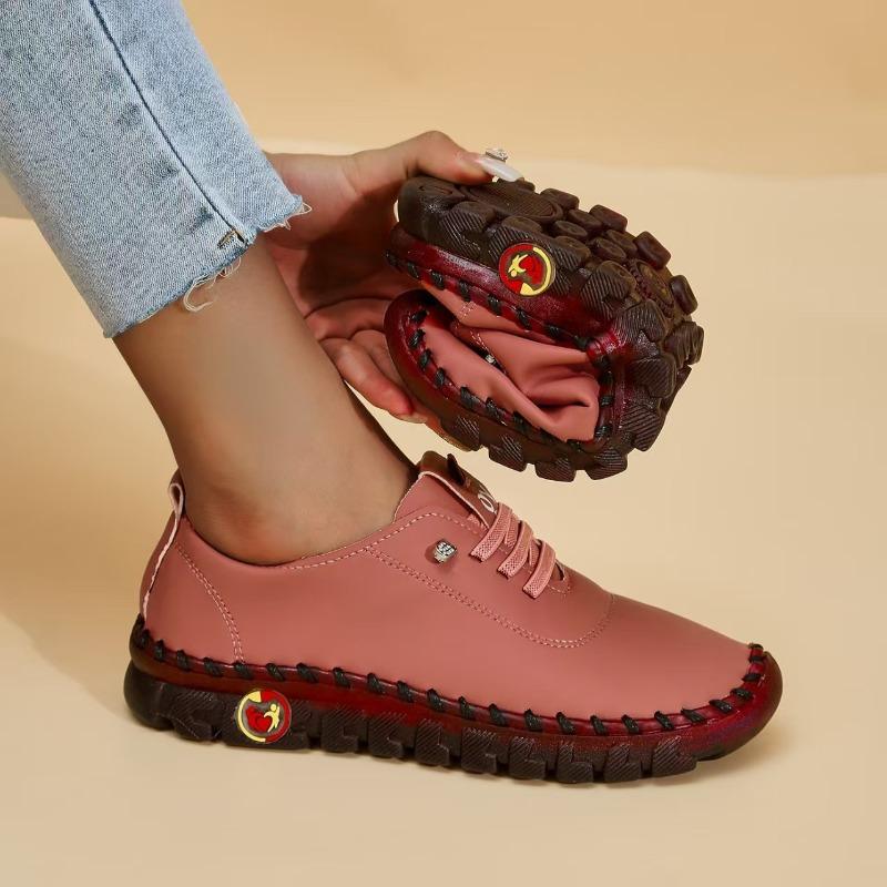 Autumn new casual single shoes women's beef tendon soft sole hand-stitched middle-aged and elderly mother shoes women's shoes spot wholesale