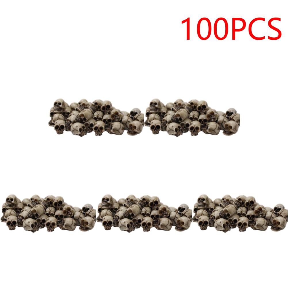 Mini Skull Figure Collectable Halloween Miniature Skulls Heads Creative Festival Theme Landscape Garden Potted Plant Decor