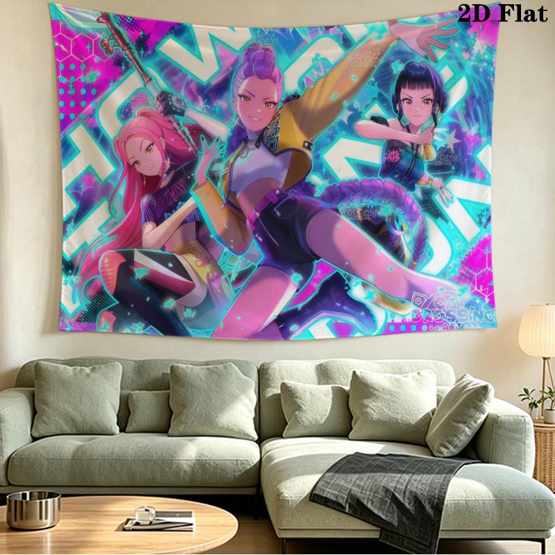 K-Pop Shadow Legends Wall Tapestry Aesthetic Wall Hanging Printed Fabric Blanket Decorative Tapestries for Bedroom Living Room Home Decor