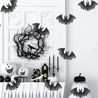 Schwarz/Weiß Fledermaus Halloween Festival Dekoration Leichtgewichtige Realistische Halloween Raumdekoration Mehrzweck Spitzenfledermaus Anhänger