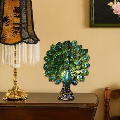 Europäische Pfauenstatue Tierskulptur Desktop-Ornament Dekorative Figur für Kamin Schreibtisch