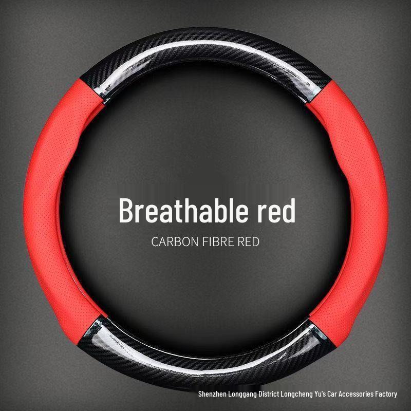 Universal Non-Slip Carbon Fiber Steering Wheel Cover - Ultra-Thin, All-Season Sports Edition