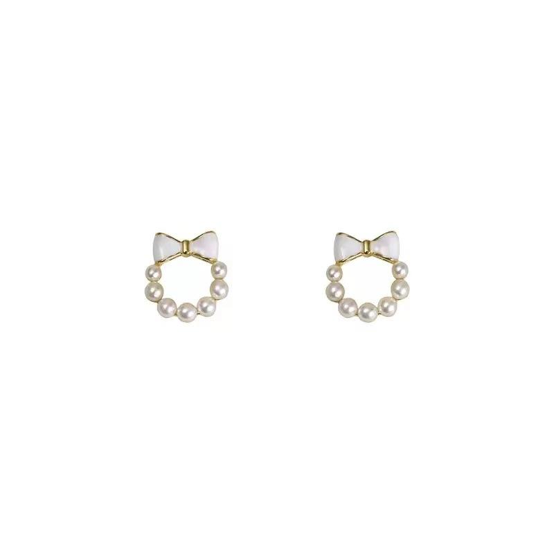 

Летние серьги-бабочки с жемчугом Niche Design Sense High-end Light Luxury Korean Earrings