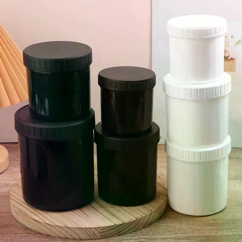 1pcs Makeup Box Storage 30-1000ml White/black Plastic Jar Mask Cream Food Tank Cosmetic Empty Container
