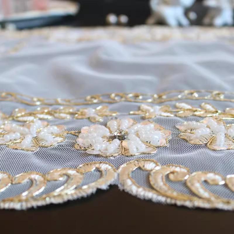 40x50cm Hand-beaded Rectangular Embroidered European Table Mat Placemat Coaster Living Room Bedroom Balcony Wedding Party Decor for Top Home