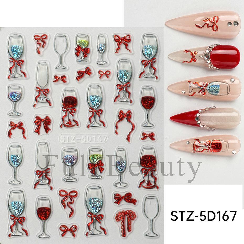 1PC embossed 5D liquid metal star, moon, and heart clock nail sticker, adhesive nail art sticker, holiday gift.