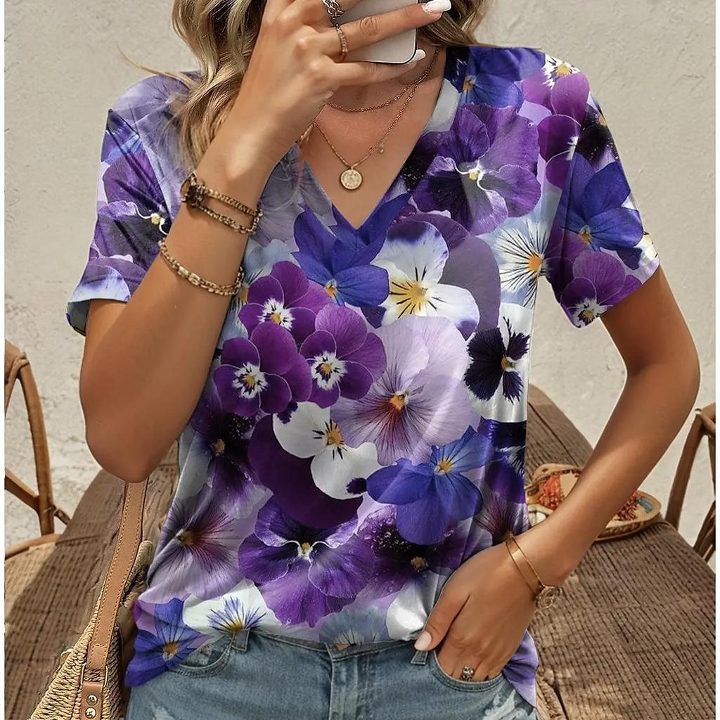 

Летние топы с V-образным вырезом, женские топы, футболки с принтом кошек, женская свободная одежда, футболки, футболки с милыми животными оригинального дизайна 5XL