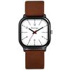 Stylish Unisex Leather Watch with Analog Display and Waterproof Popular and Stylish Square Design for Men and Perfect for or Any Design. Women. Brown.