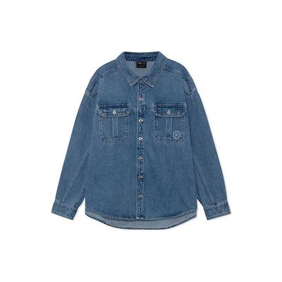 Long Sleeve Polo Collar Loose Denim Jacket Men Jackets AJDR243-2