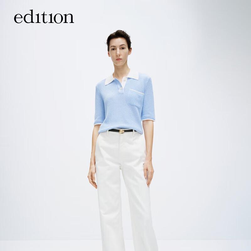 Edition Women's Crochet Knit Polo Shirt