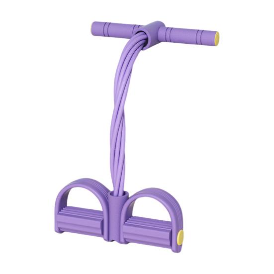4/6-Tube Pedal Ankle Puller Resistance Band with Handle TPE Elastic Yoga Sit-up Pull Rope Men Women Pedal Tensioner Exerciser Workout Equipment