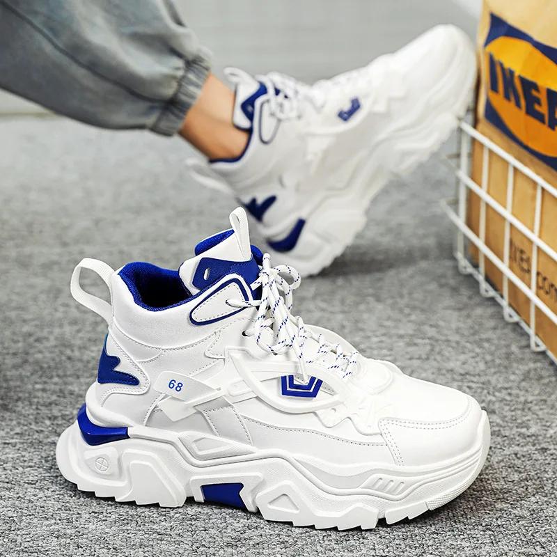2024 new breathable sports shoes anti slip thick soled versatile casual shoes fashionable height increasing men's shoes sneakers