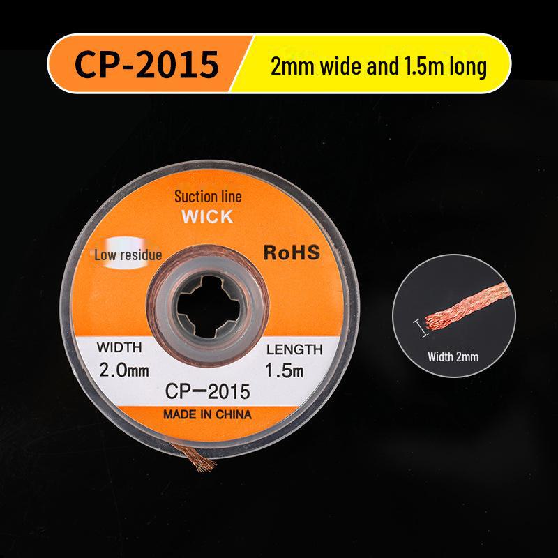 Kupfer Umweltfreundlicher Entlöt-Draht und Pad für Lötstationen - 1,5 m Länge, Verfügbare Breiten: 1.5, 2.0, 2.5, 3.0mm
