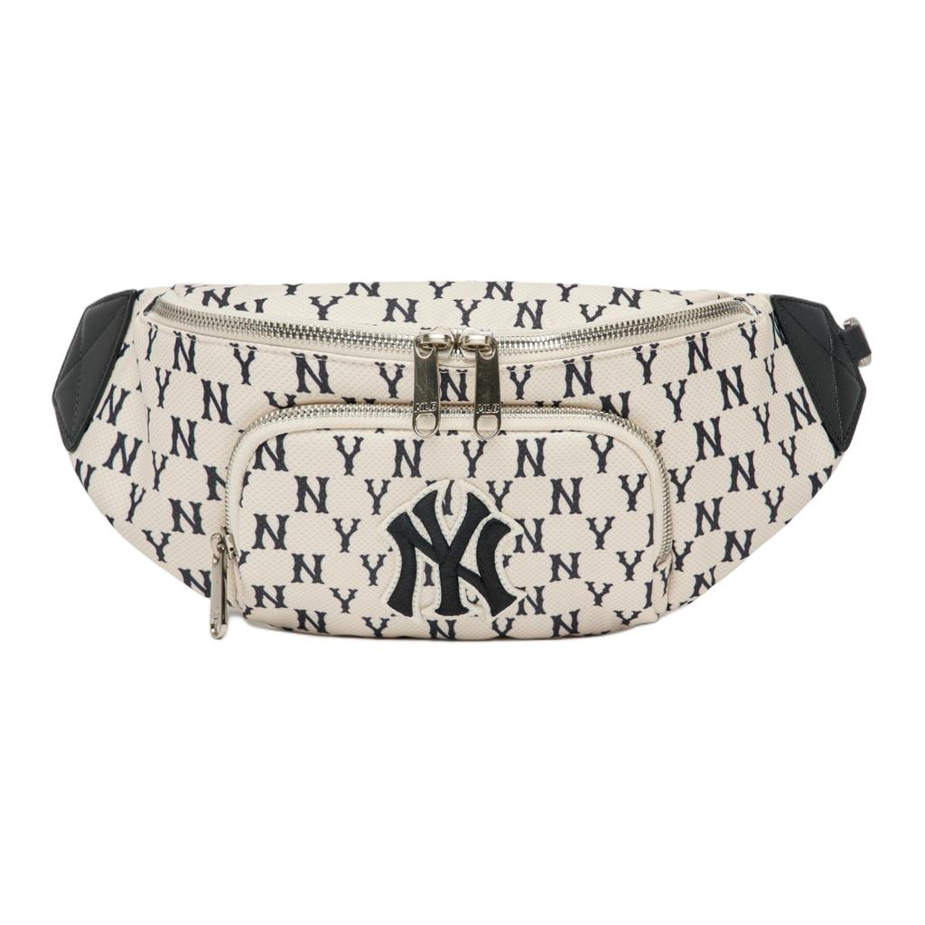 New MLB Monogram Collection Polyester Combo Bag Fanny Pack Regular Unisex Black White 3AHSM012N-50CRD