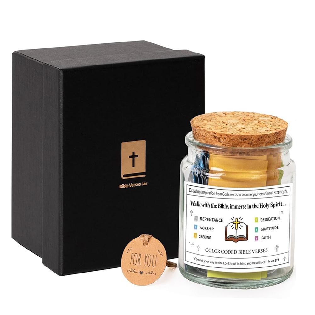 Bible Verses In A Jar Bible Verse Jar Christian Scripture Jar Christian Cards Jar Bible Verse Cards Jar for Daily Reflection