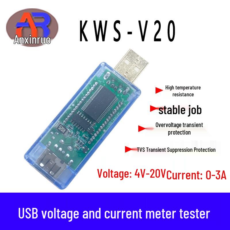 

USB тестер: V20 Вимірювач потужності та струму для пристроїв 4В-20В No additional size