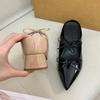 Baotou half slippers women's summer wear 2026 new sandals women's thick heel half support single shoes inner height-increasing pointed shoes