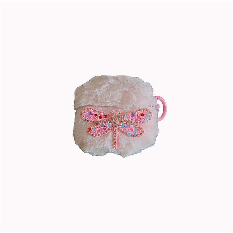 Plush Flash Diamond Dragonfly Suitable for Airpods4 Protective Case Apple Bluetooth Pro2 3rd Generation Earphone Cover Cute Girl
