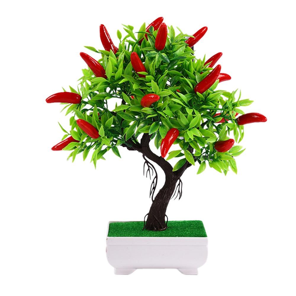 Pomegranate Chili Fruit Tree Potted Multicolor Simulation Plant Potted Home Decoration