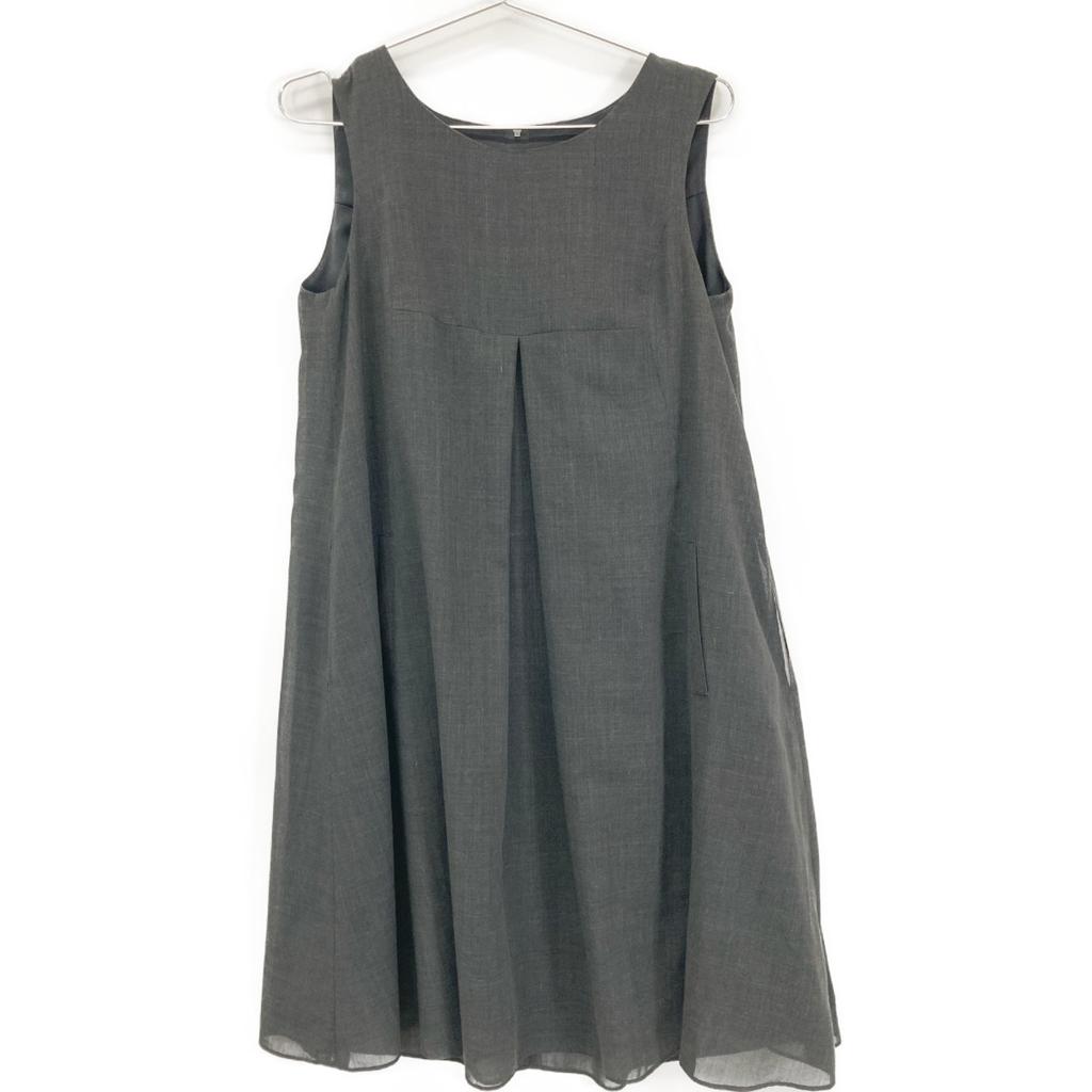 FOXEY NEW YORK 35609 Gray Double Tuck Dress Dress 40 grayUsed