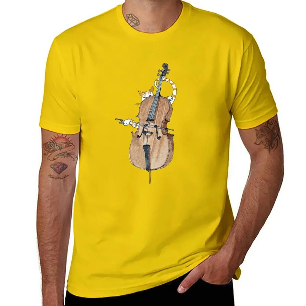 Cello Cat T-Shirt plus size tops anime mens t shirts pack
