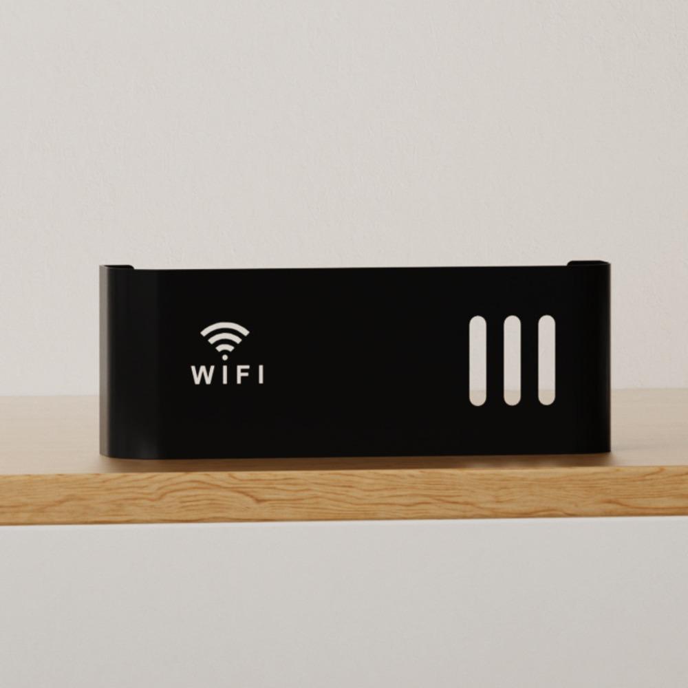 Wall Mounted WiFi Router Shelf Plastic Power Cable Organizer for Power Strips & Home Decor