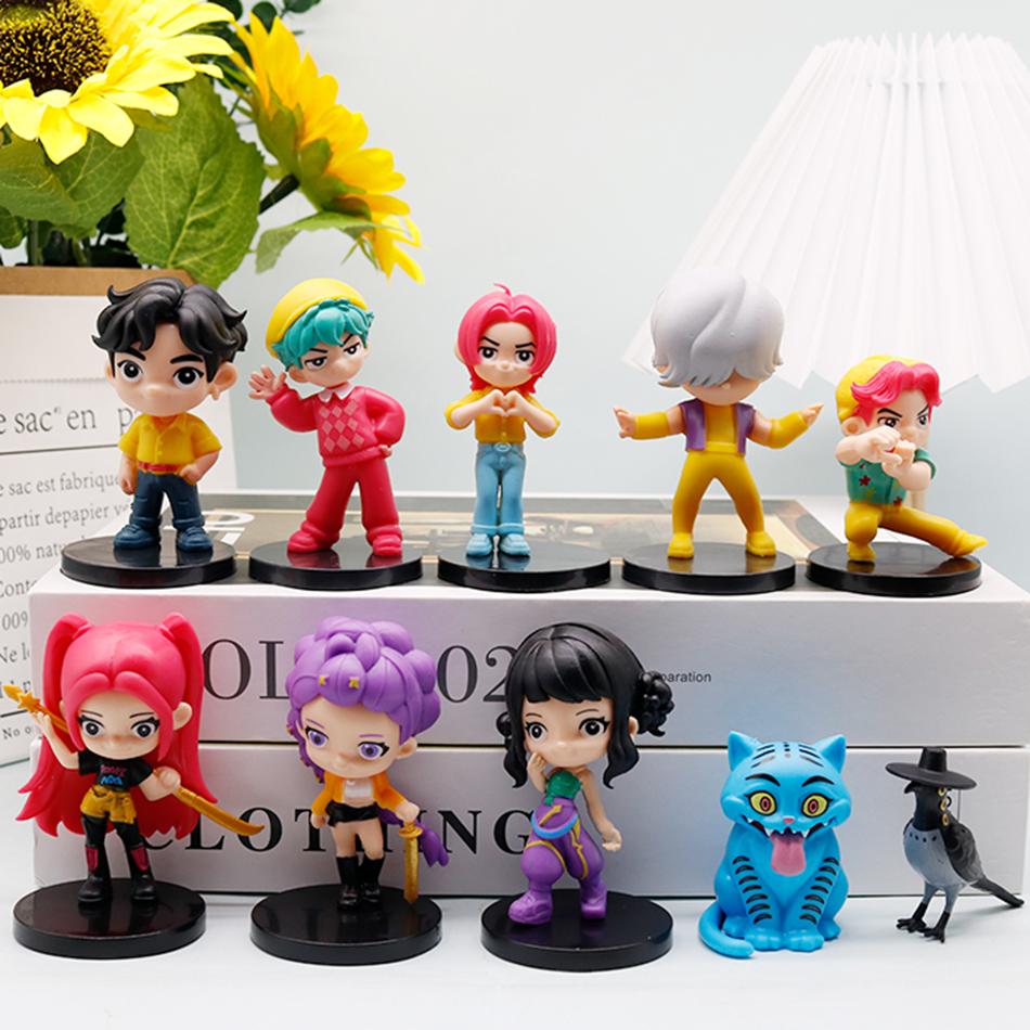 Sale Kpop Demon Hunters Anime Figure Toys Cute PVC Movable Joints Action Figure Model Dolls Kids Birthday Decoration Gifts