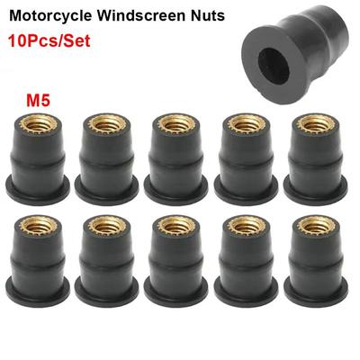 10 Piezas de Goma Tuercas para Parabrisas de Motocicleta Sujetador de Tuerca Para Honda Para Suzuki Para Yamaha Para Kawasaki
