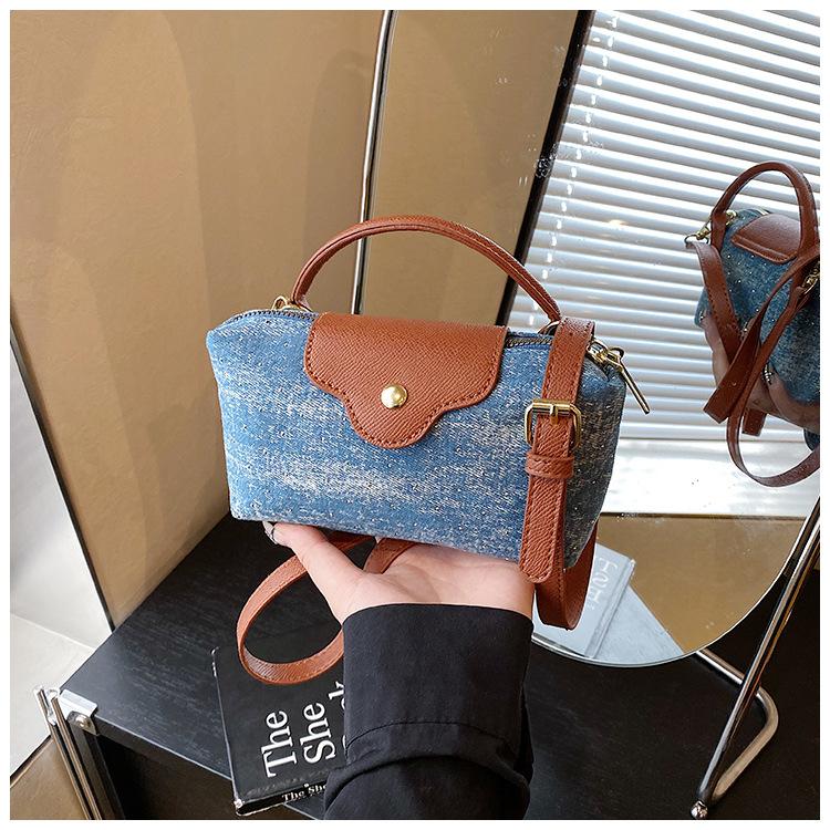 Denim bag women's summer new fashion niche shoulder messenger bag high-end small square bag