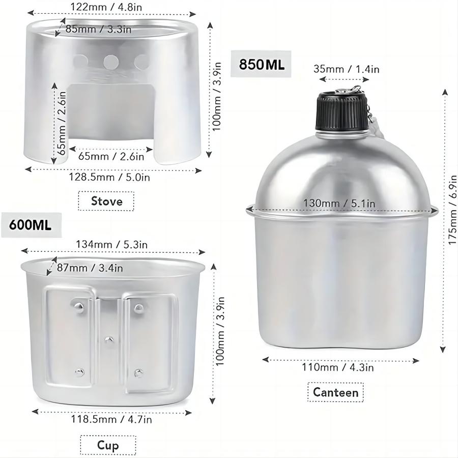 Großvolumige Wasserflasche Neue Aluminium-Wasserflasche mit Aufbewahrungstasche für Outdoor-Camping, Wandern, Reisen, Tragbare Wasserflasche