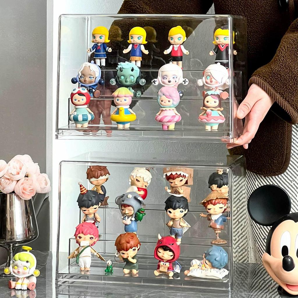 Large Acrylic Pop Mart Display Stand - Tiered, Dustproof, Blind Box Storage for Secret Forest and Ancient Castle Collections