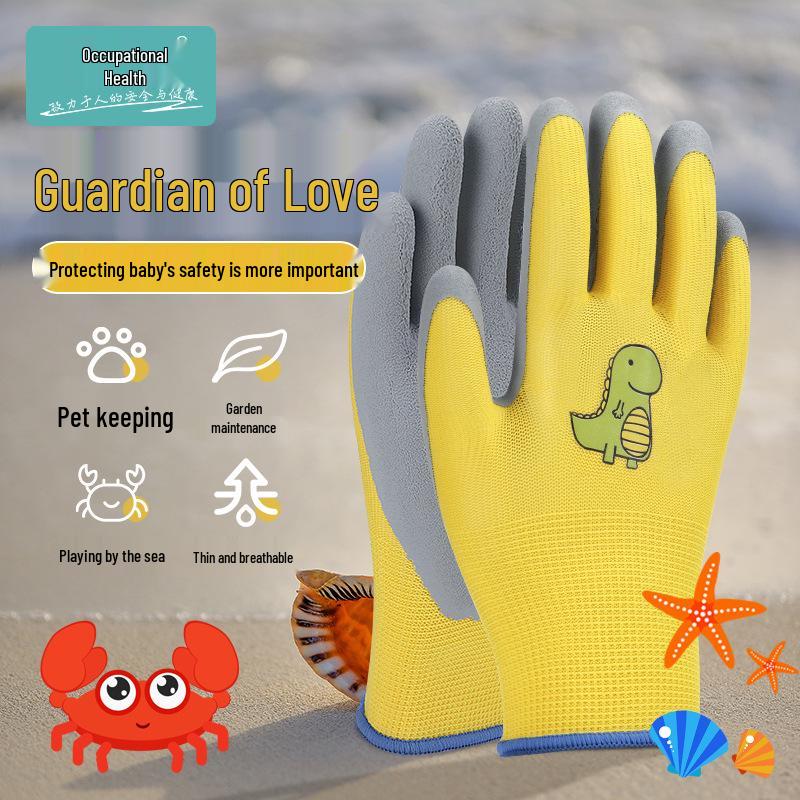 Children's Durable Nitrile Gardening Gloves for Safety and Non-Slip Grip