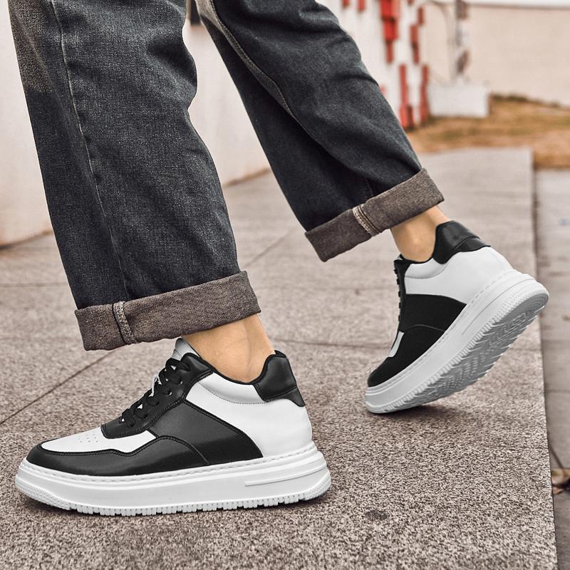 Genuine Leather Height Increasing Elevator Shoes Men Woman Breathable Height Increase Shoes 8cm Man Sneakers Sport Casual Shoes