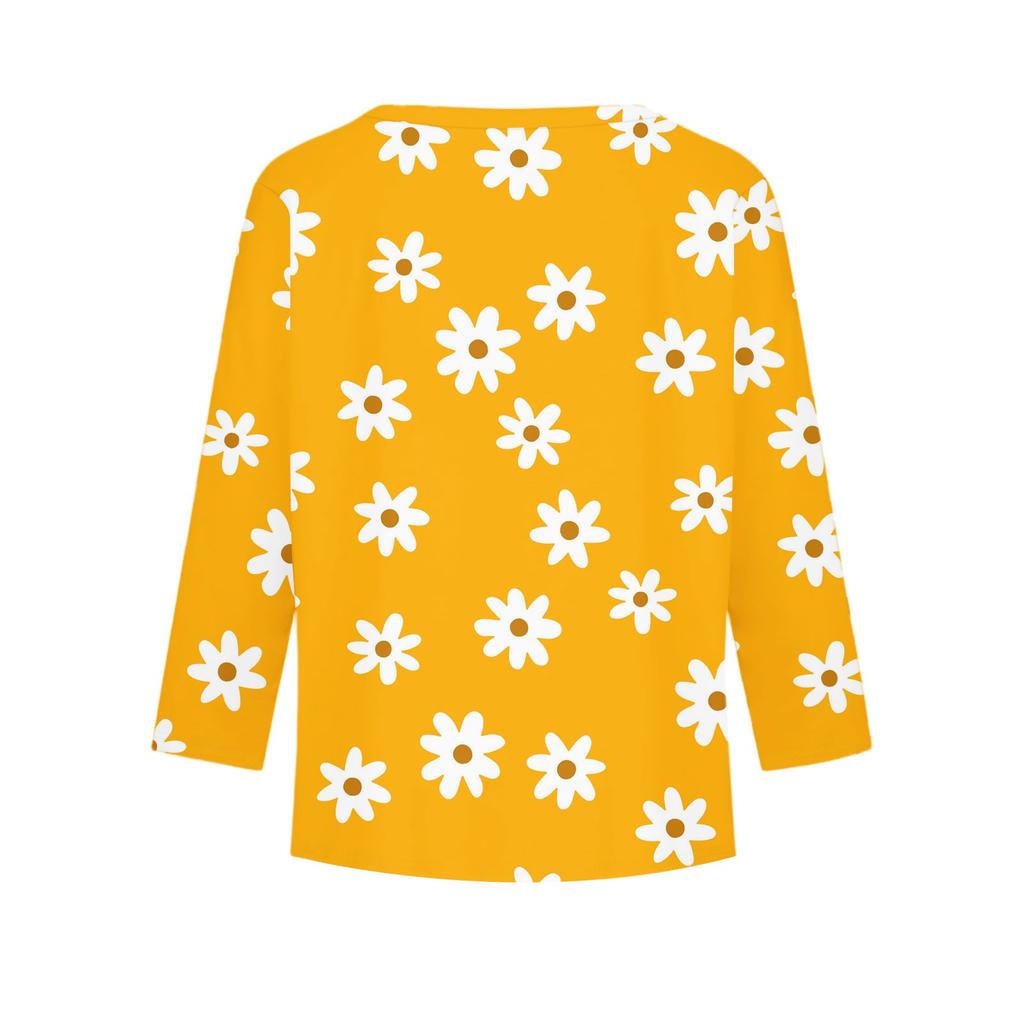 Kinder Langarmshirts Lässiges Print T-Shirt Rundhals Pullover Bluse