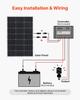 2PCS 100W Monocrystalline Solar Panels, 23% High-Efficiency Mono PV Module with Stable MC4 Output & Aluminum Frame, IP65 Waterproof Solar Panel for