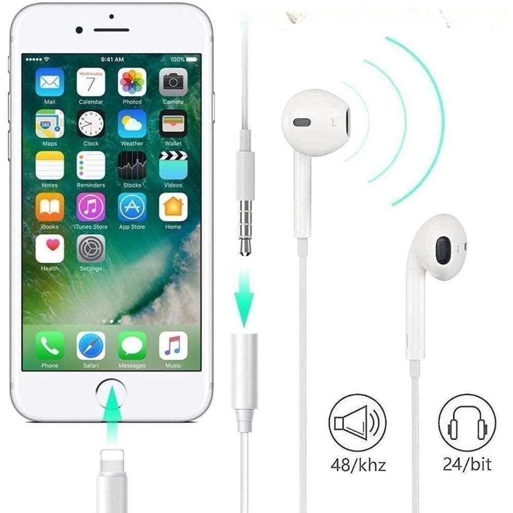 Adapter for Iphone Ipad Lightning Mini Jack 3.5mm Apple Mfi Headphones 2 Pcs
