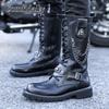 Men's Boots Fashion Motorcycle Boots Punky Style Knight Boot Classic Western Cowboy Boots Men Mid-calf Leather Boot Botas Hombre